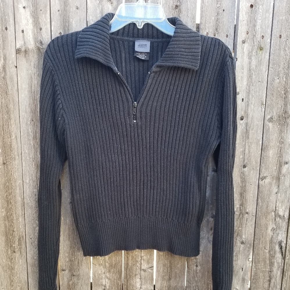 Black long sleeve JACOB Annexe sweater.